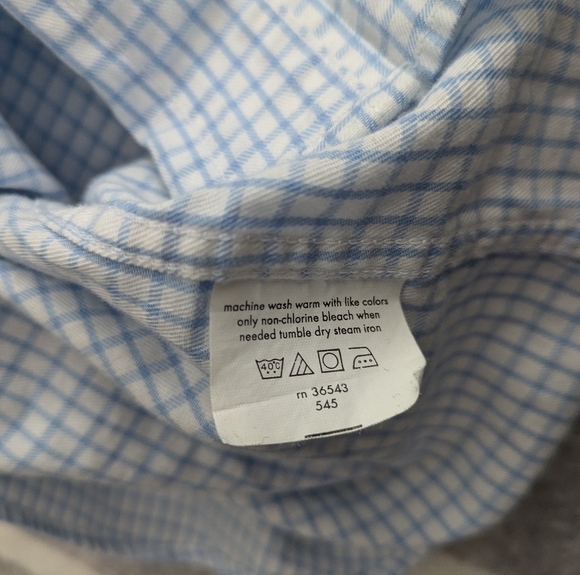 Michael Kors Mens Blue White Plaid Button Down Long Sleeve Shirt - Picture 8 of 8